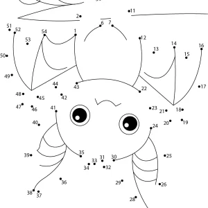Hanging Bat Dot-to-Dot Printable for Kids